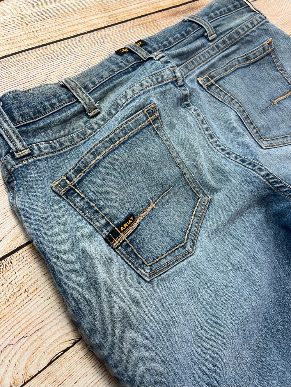 Mens Distress Ariat Rebar M4 Low Rise Boot Cut Denim Jeans 40x30 Lot Of 2 Bundle - Picture 7 of 13